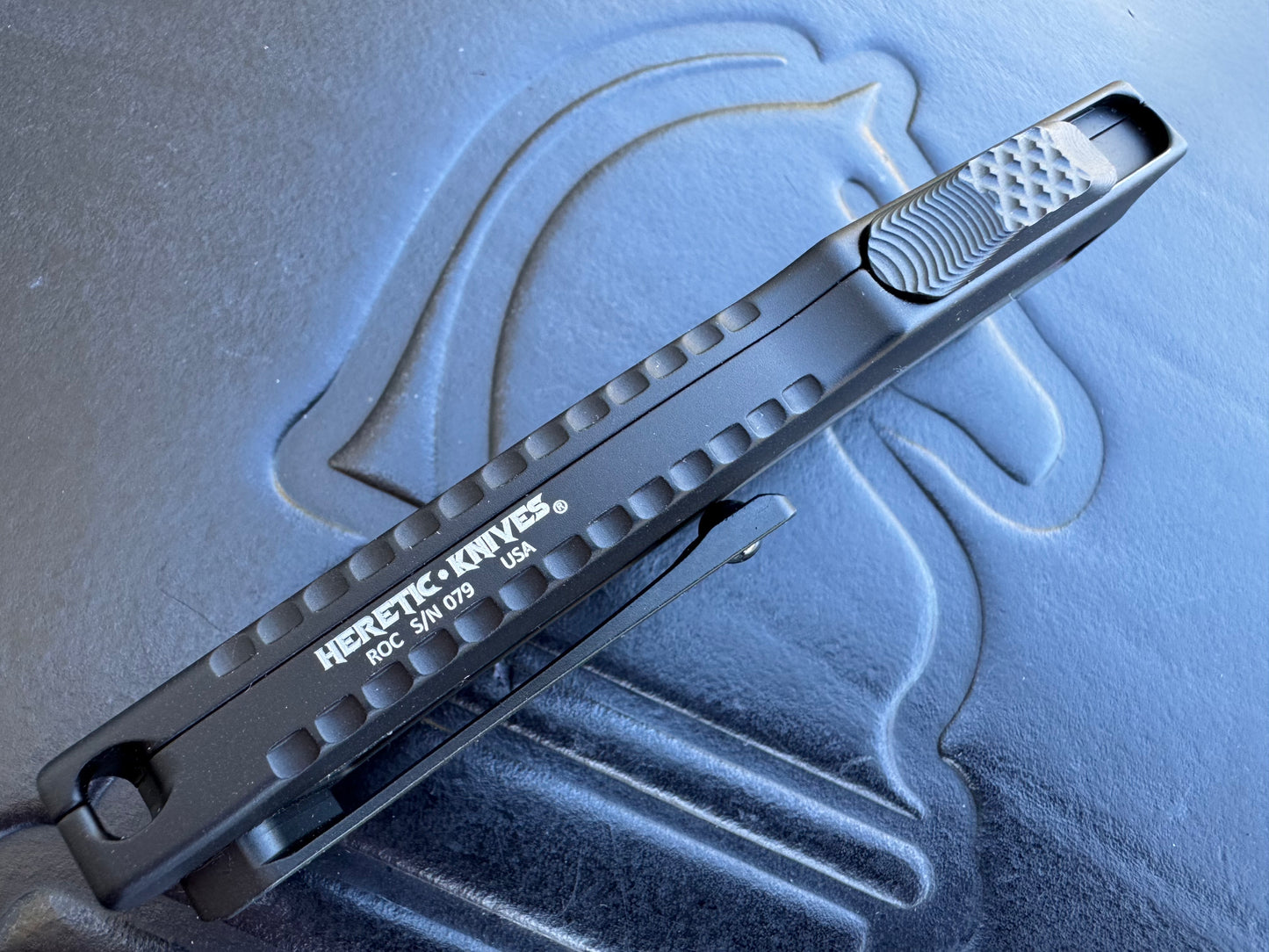 Heretic ROC 80s CamoCarbon Inlay with Magnacut Blade PREOWNED