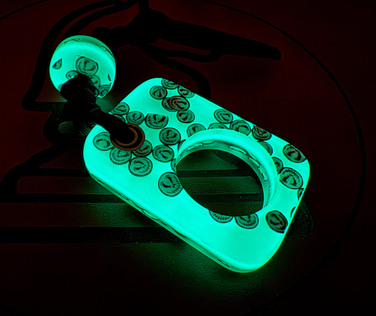 #24 Man Cave EDC Pocket Charm with Jack Skellington and Green Glow