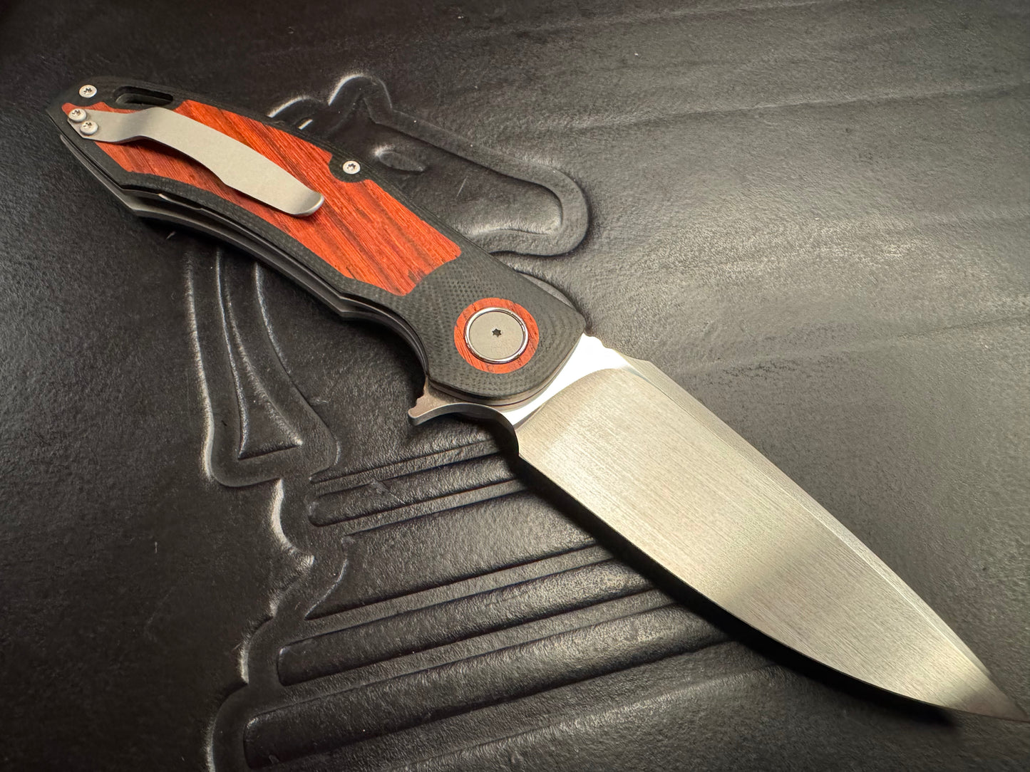3LD Model H4 Standard RWL 34 Blade with Padauk Wood inlay and Black G10 (Riaan Manser)