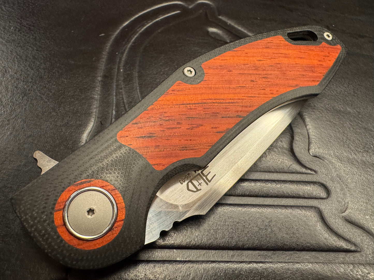 3LD Model H4 Standard RWL 34 Blade with Padauk Wood inlay and Black G10 (Riaan Manser)