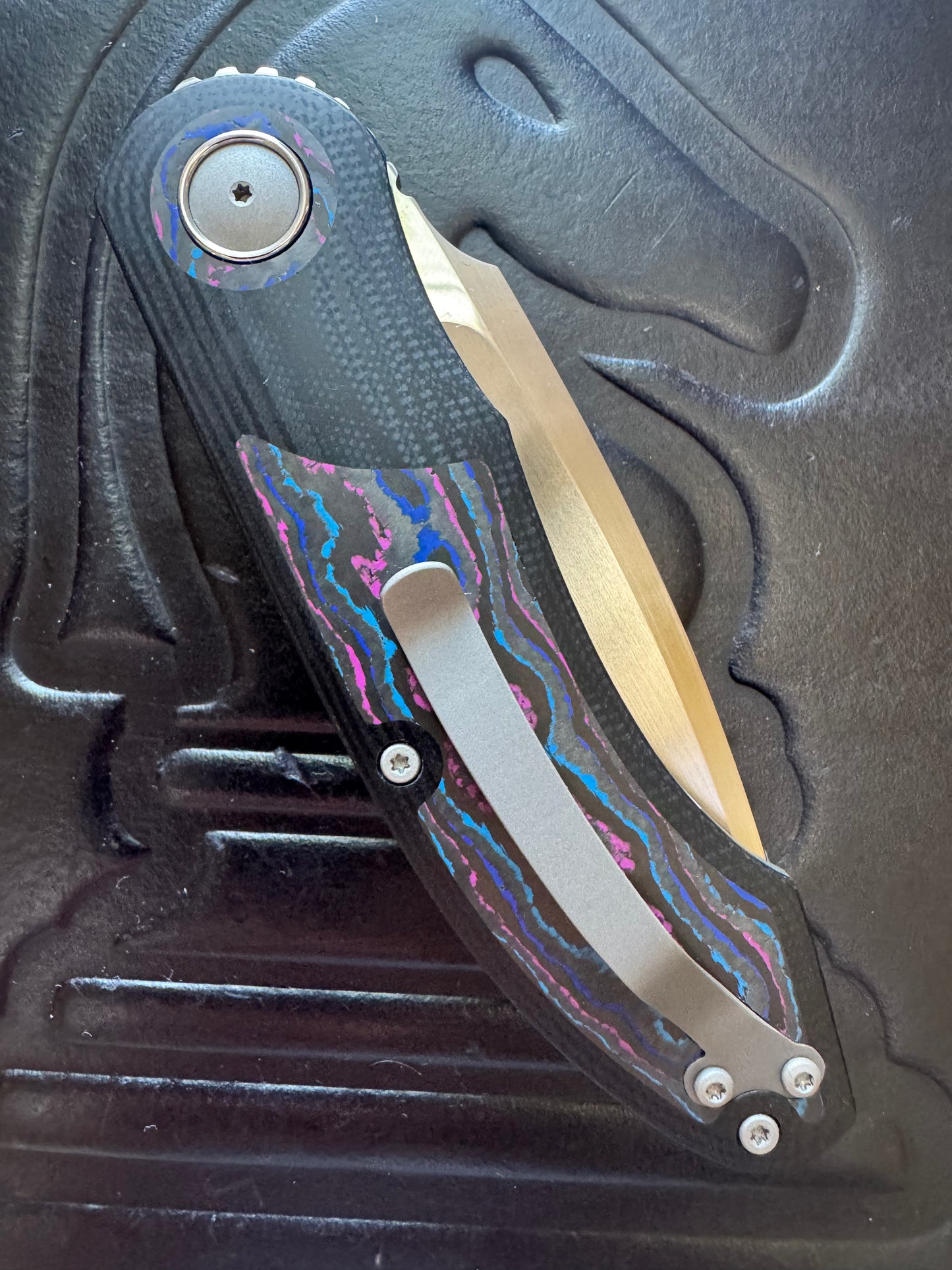 3LD Model G8 Front Flipper RWL 34 Blade with Damtanium CamoCarbon and Black G10 (Riaan Manser)
