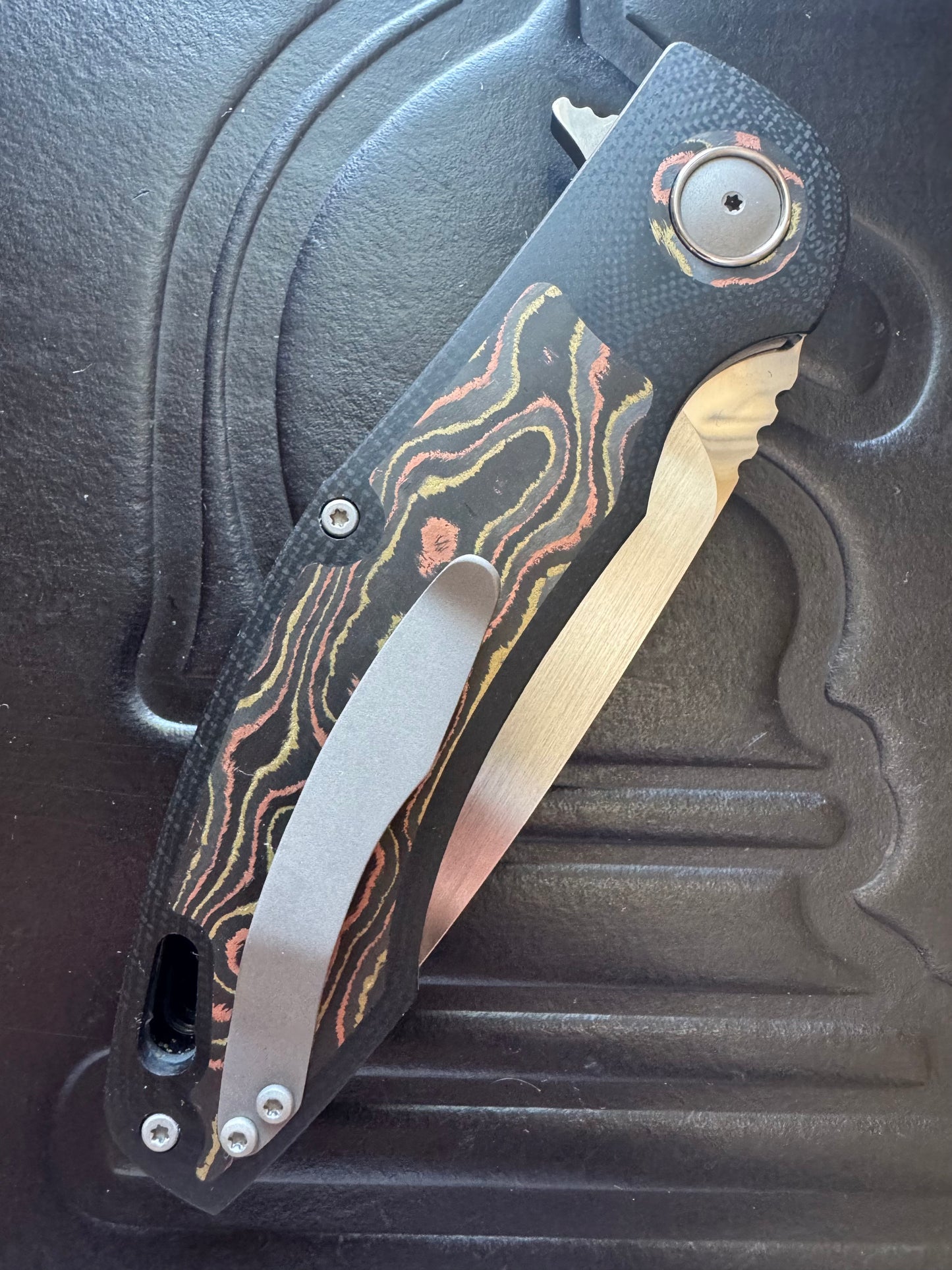 3LD Model H4 Standard RWL 34 Blade with Mokume CamoCarbon and Black G10 (Riaan Manser)
