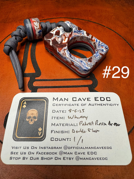 #29 Man Cave EDC Pocket Charm Patriot Resin Armor with Double Glow