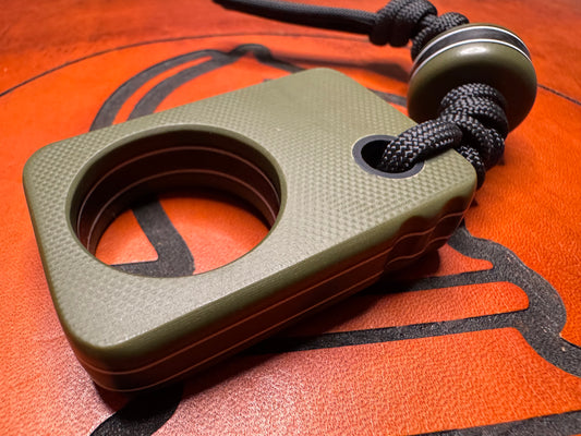 #36 Man Cave EDC Pocket Charm With Green G10 and Shredded Carbon Fiber Core