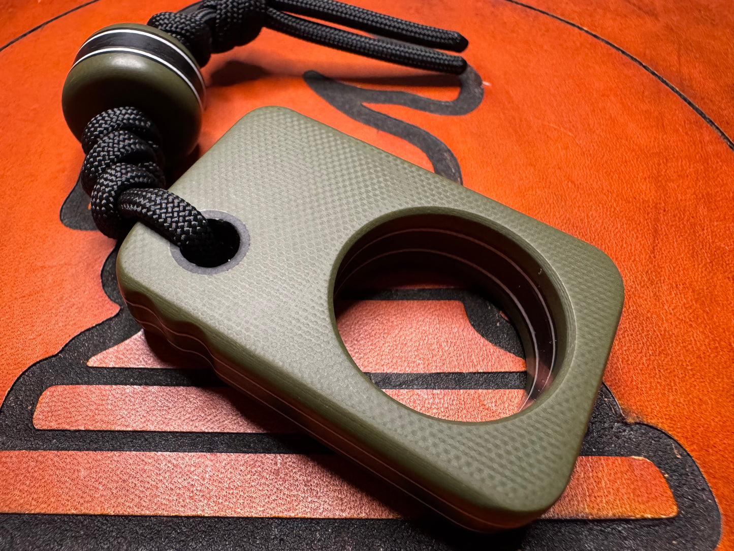 #36 Man Cave EDC Pocket Charm With Green G10 and Shredded Carbon Fiber Core