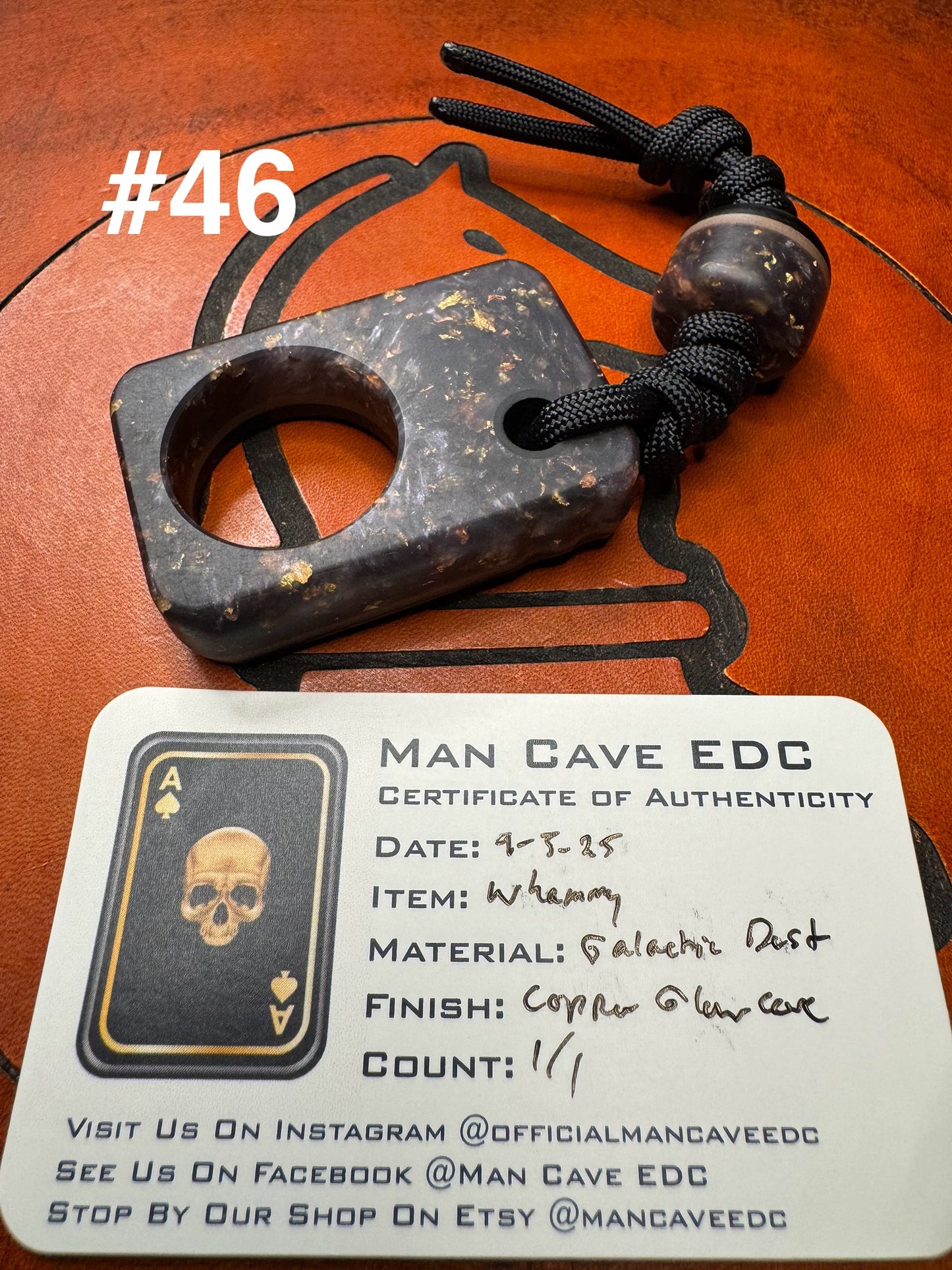 #46 Man Cave EDC Galactic Dust Pocket Charm with Glow Layer and Matching Bead