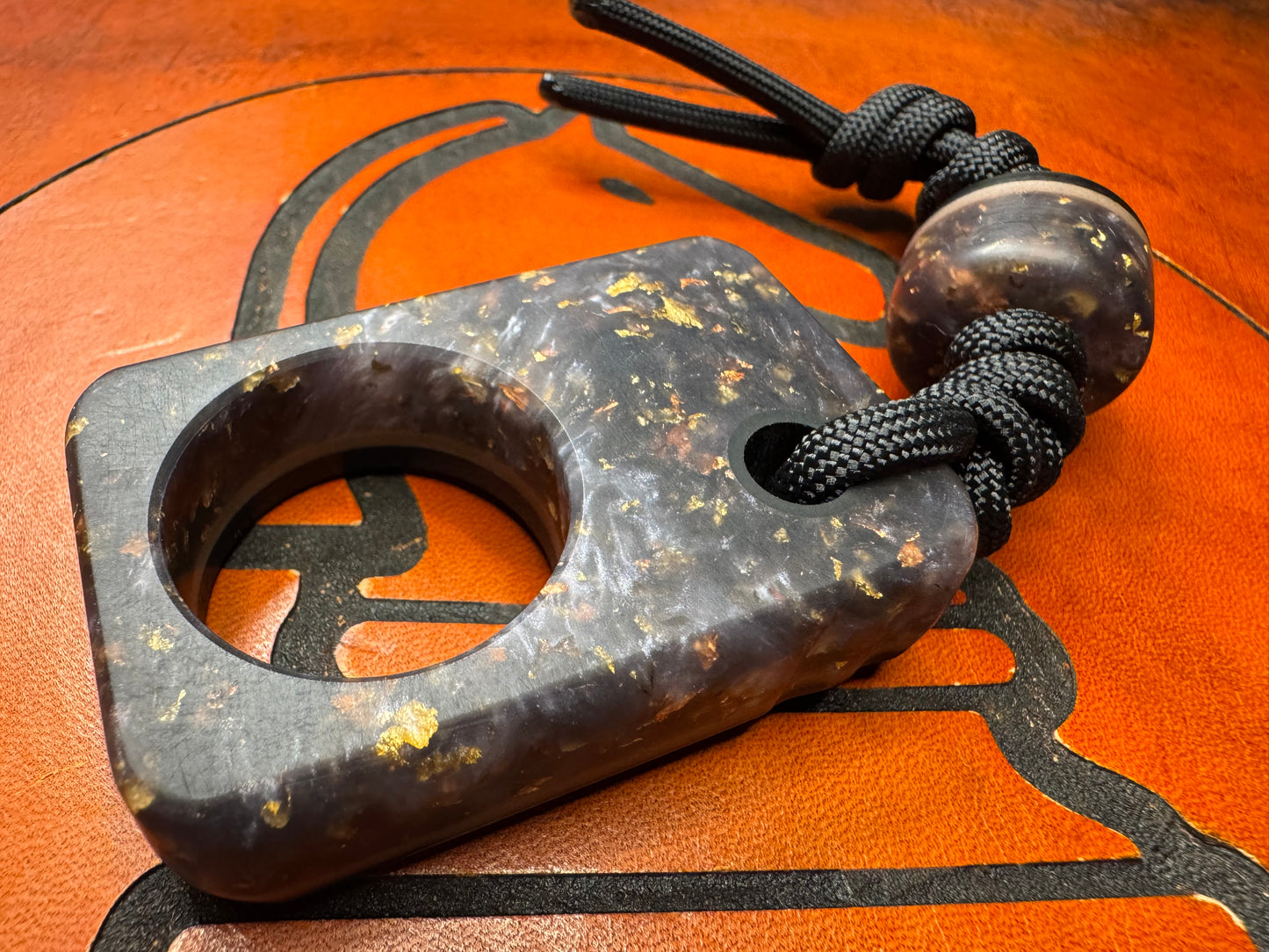 #46 Man Cave EDC Galactic Dust Pocket Charm with Glow Layer and Matching Bead