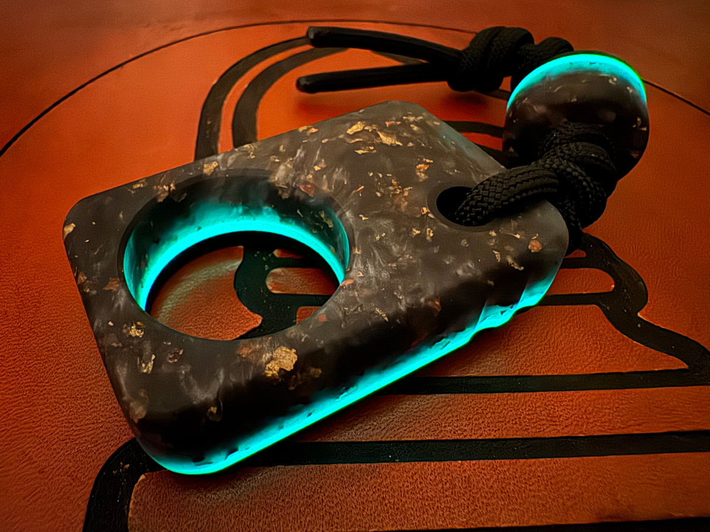 #46 Man Cave EDC Galactic Dust Pocket Charm with Glow Layer and Matching Bead