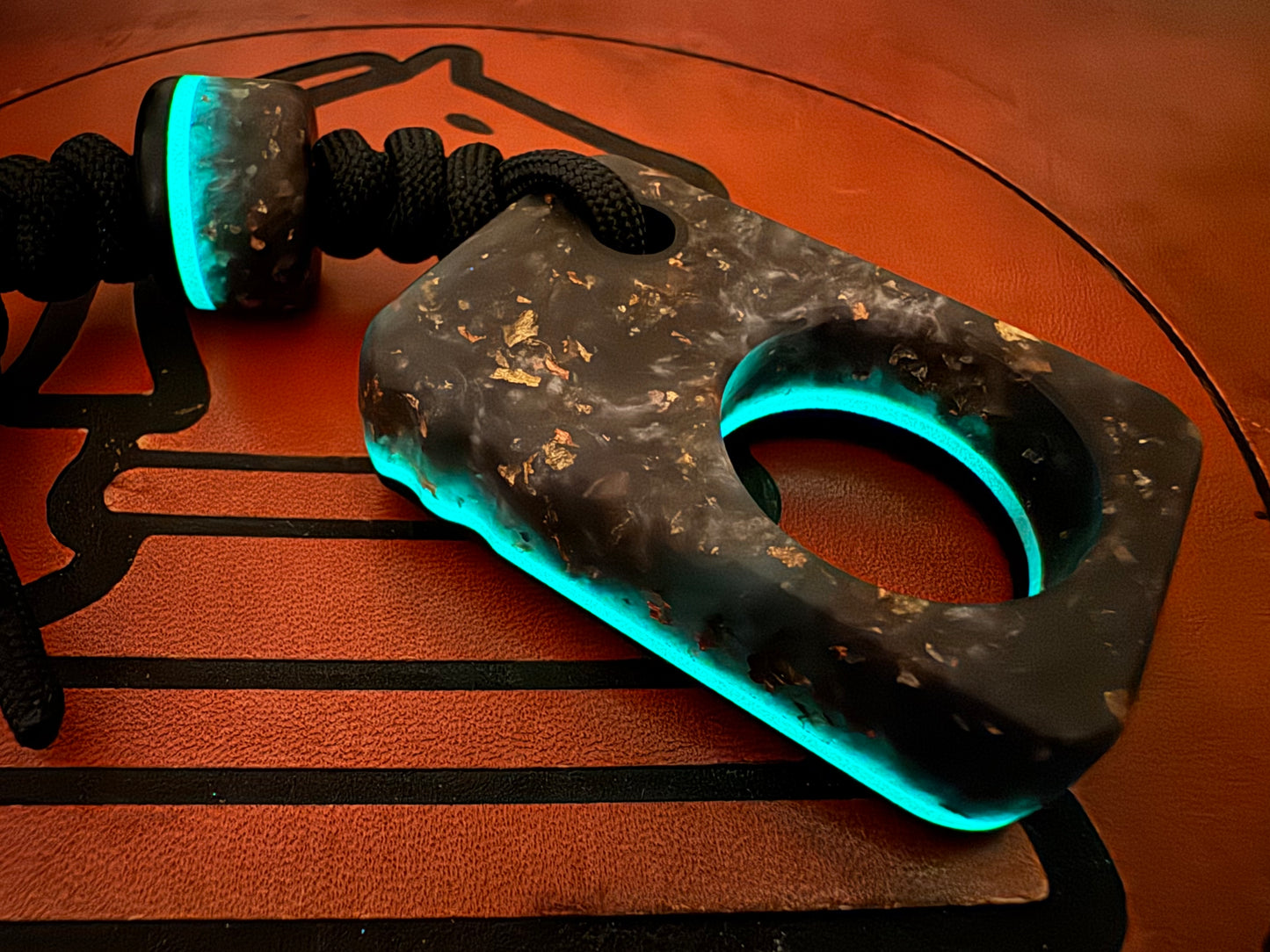 #46 Man Cave EDC Galactic Dust Pocket Charm with Glow Layer and Matching Bead