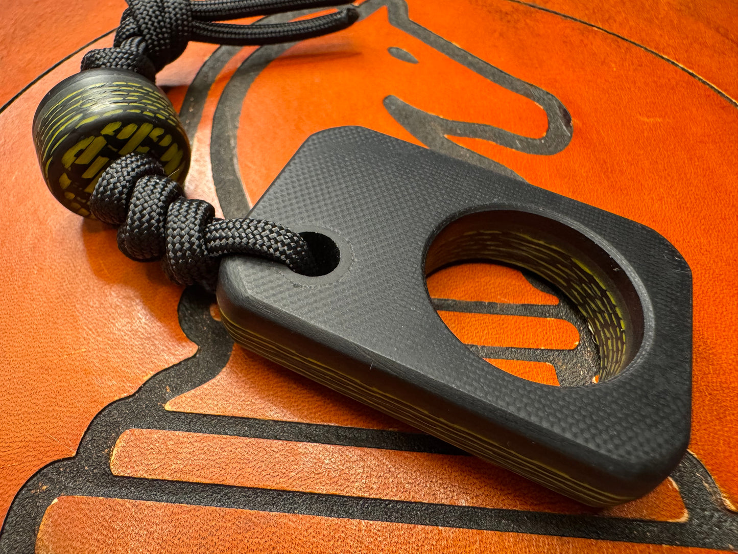 #47 Man Cave EDC Yellow Carbon Fiber Pocket Charm with Glow Core