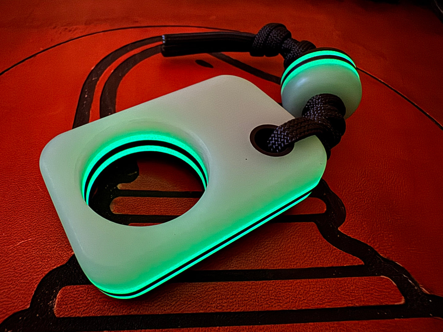 #50 Man Cave EDC Jade G10 Pocket Charm with Double Glow Layers