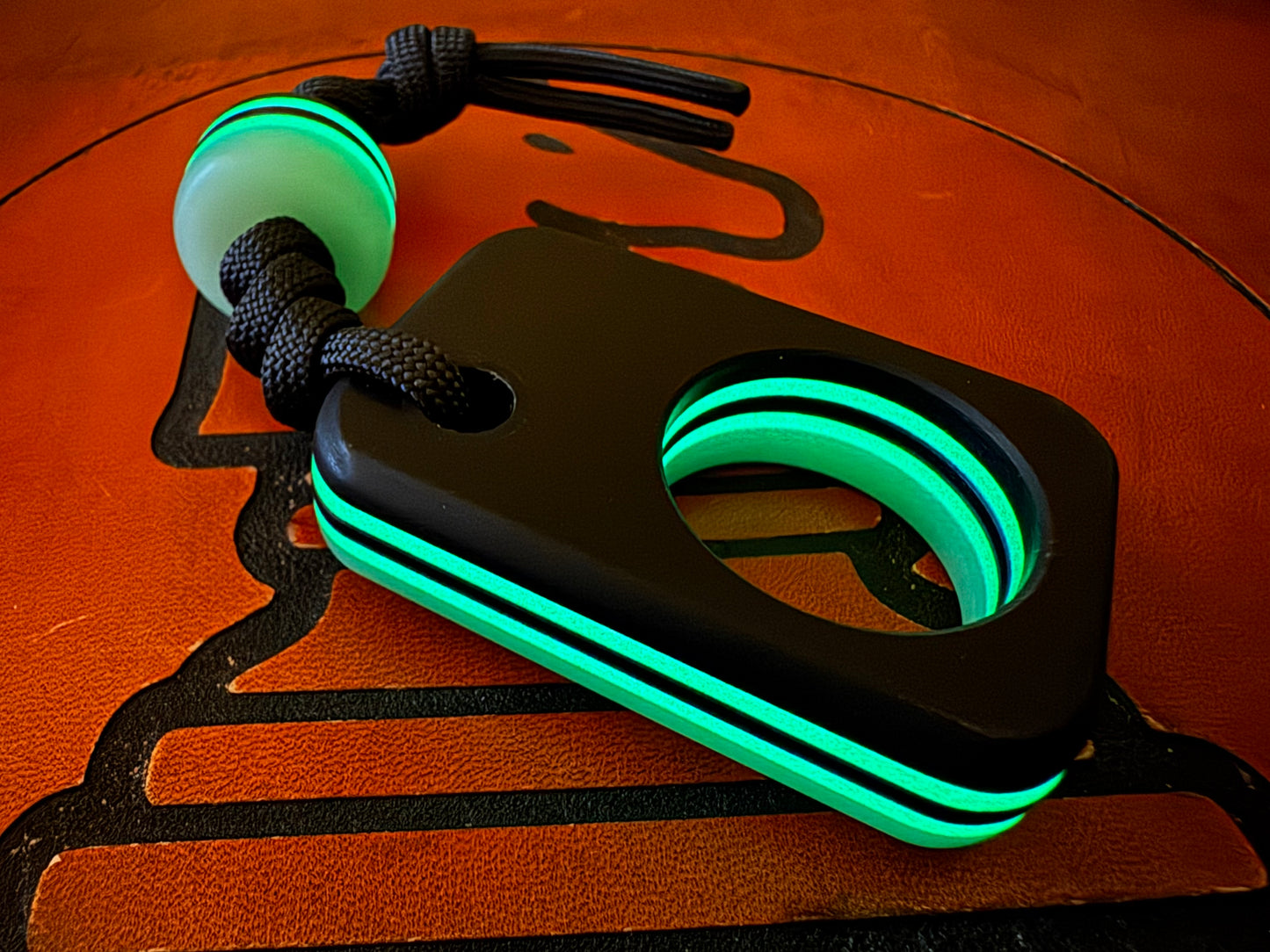 #50 Man Cave EDC Jade G10 Pocket Charm with Double Glow Layers