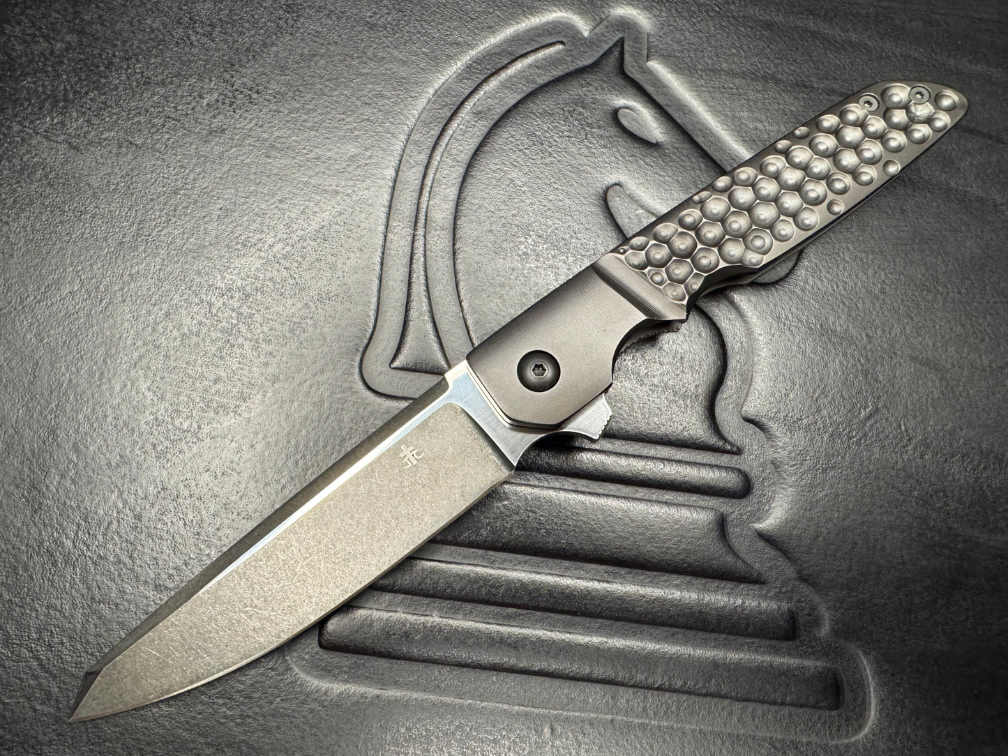 Clark Custom Model 65 with CPM 3V Blade and Cobblestone Handle Milling