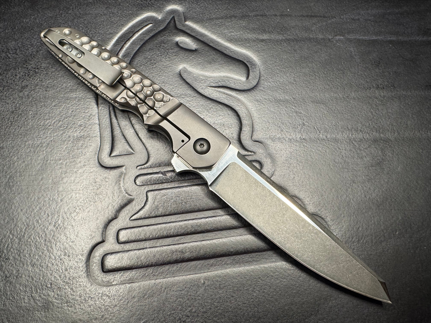 Clark Custom Model 65 with CPM 3V Blade and Cobblestone Handle Milling