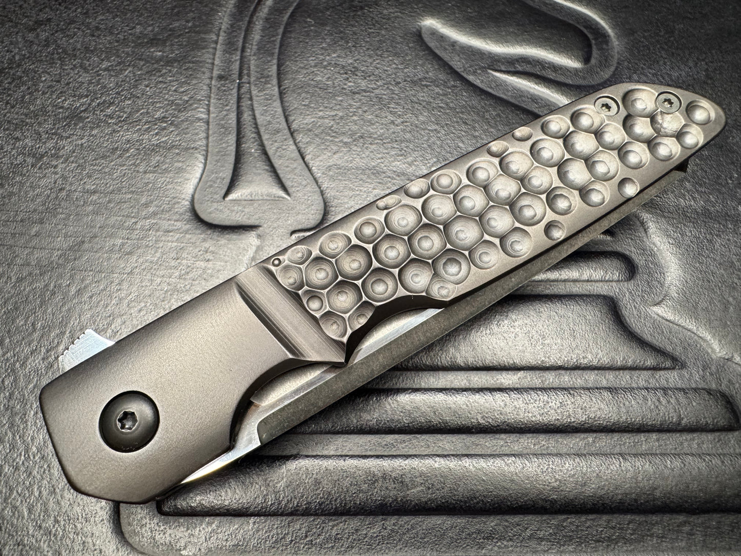 Clark Custom Model 65 with CPM 3V Blade and Cobblestone Handle Milling