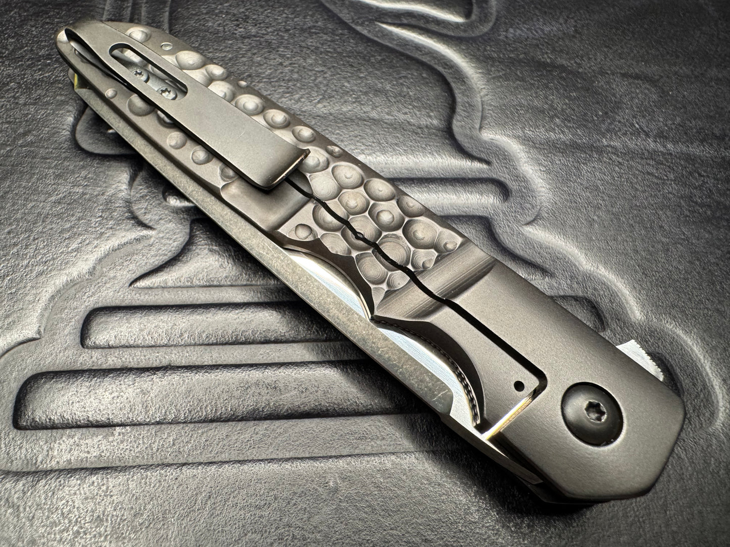 Clark Custom Model 65 with CPM 3V Blade and Cobblestone Handle Milling