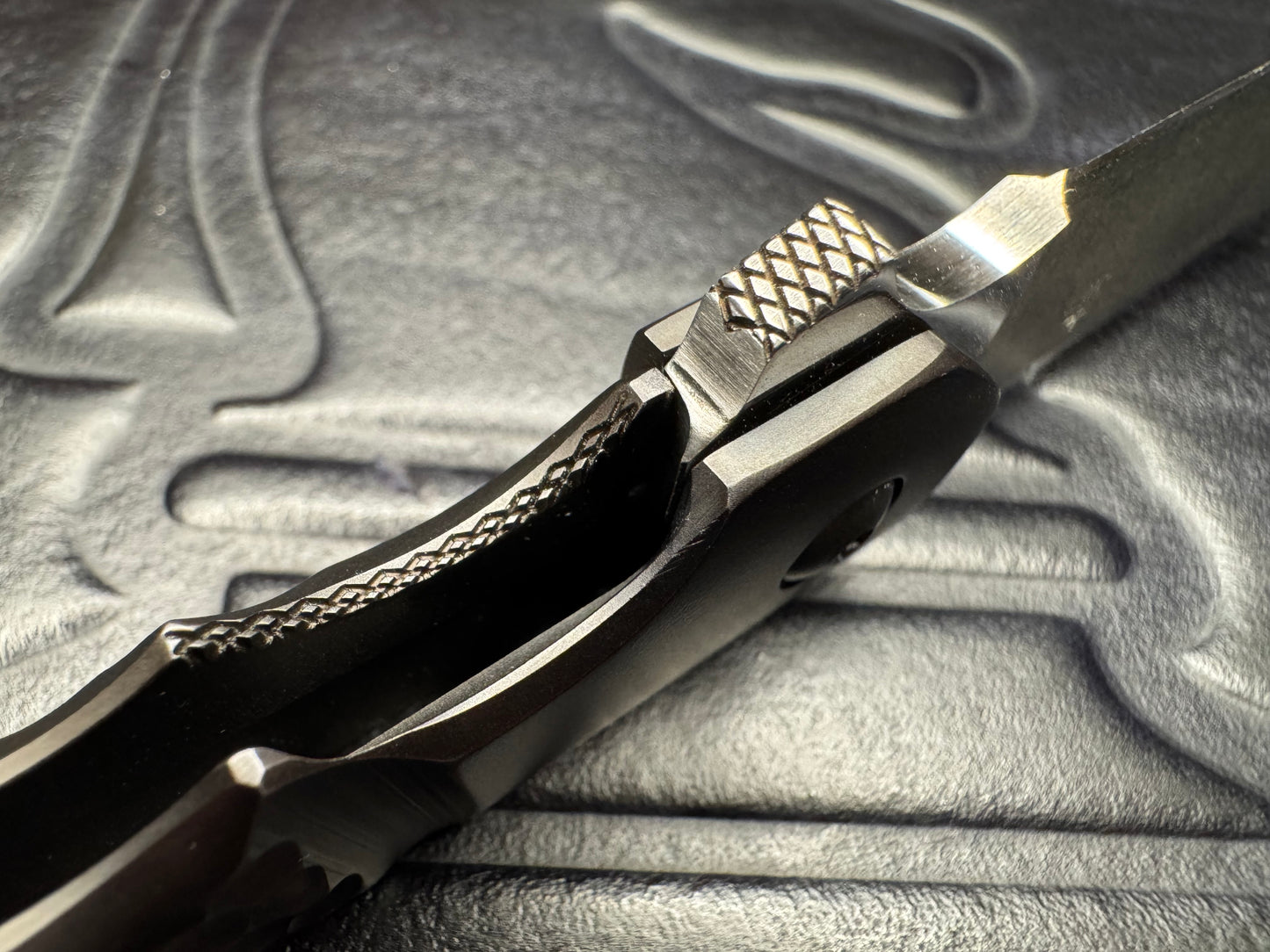 Clark Custom Model 65 with CPM 3V Blade and Cobblestone Handle Milling