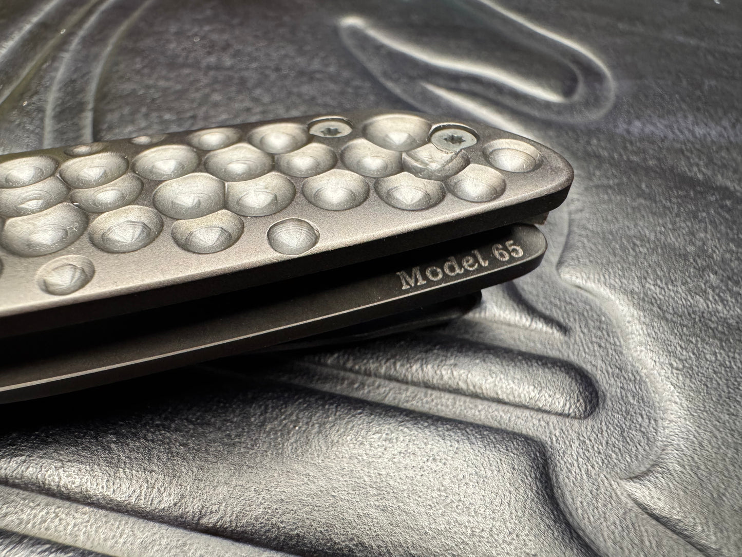 Clark Custom Model 65 with CPM 3V Blade and Cobblestone Handle Milling