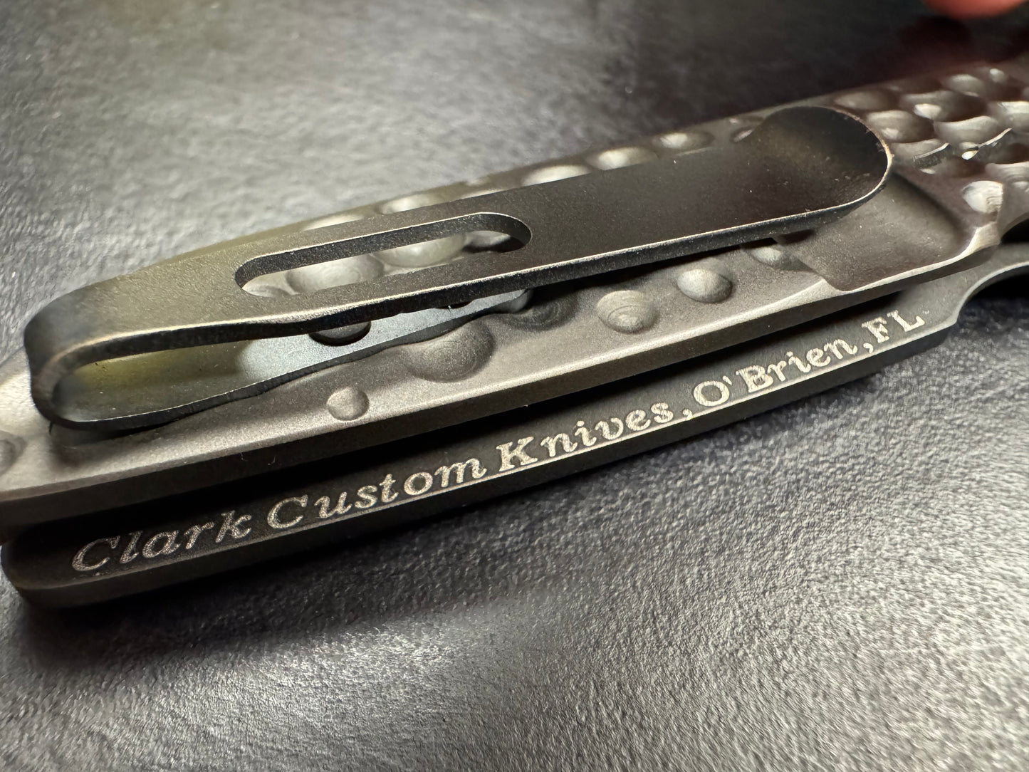 Clark Custom Model 65 with CPM 3V Blade and Cobblestone Handle Milling