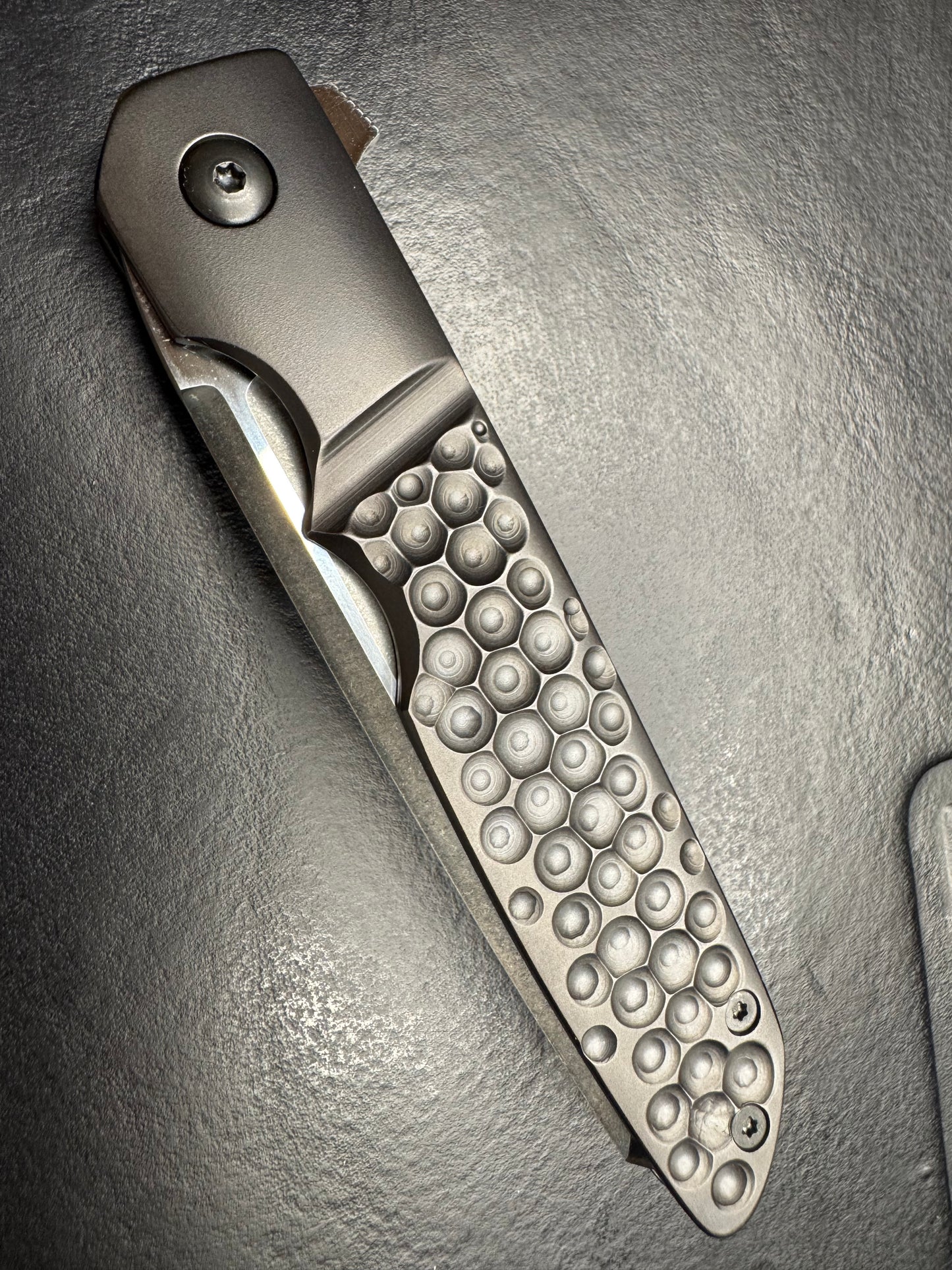 Clark Custom Model 65 with CPM 3V Blade and Cobblestone Handle Milling