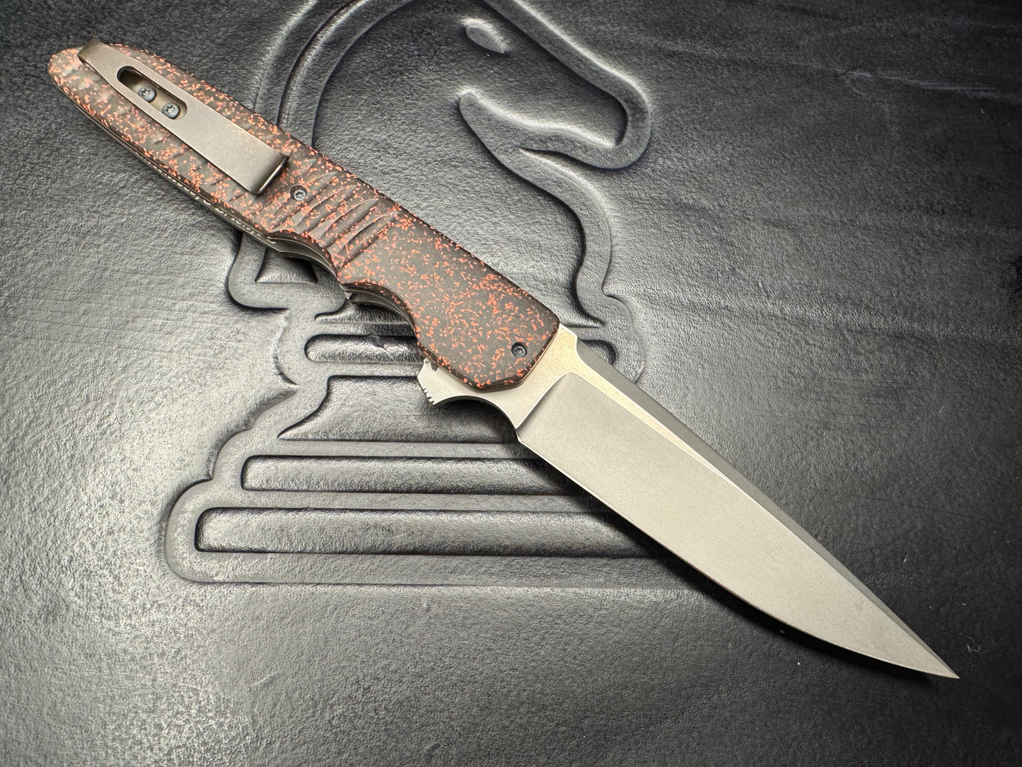 Clark Custom Model 65 Crimson Grip Tech Handle with CPM Magnacut Steel Blade