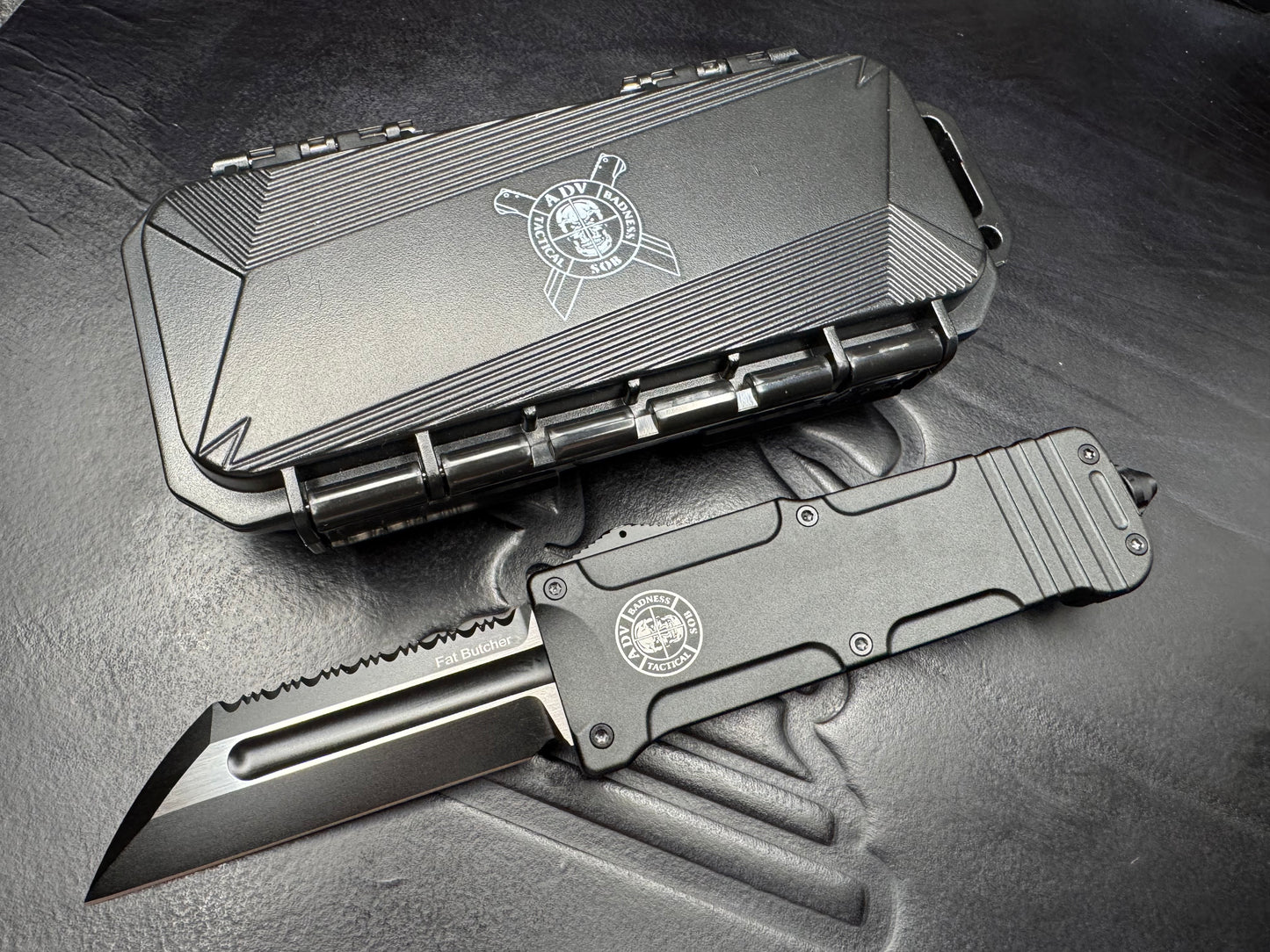 ADV Fat Butcher OTF Serrated and Plain Blade (Pre-owned in like new condition)