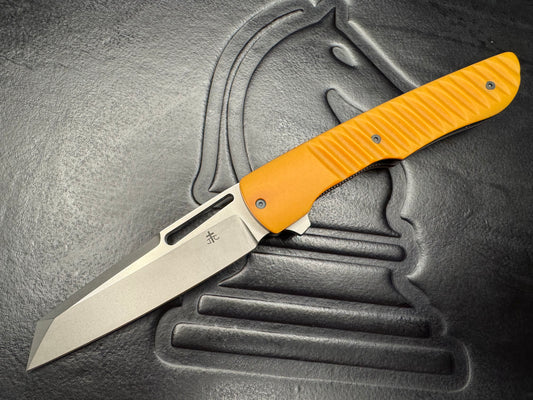 Clark Custom Model 48 S60V Blade with Natural Paper Micarta Handle