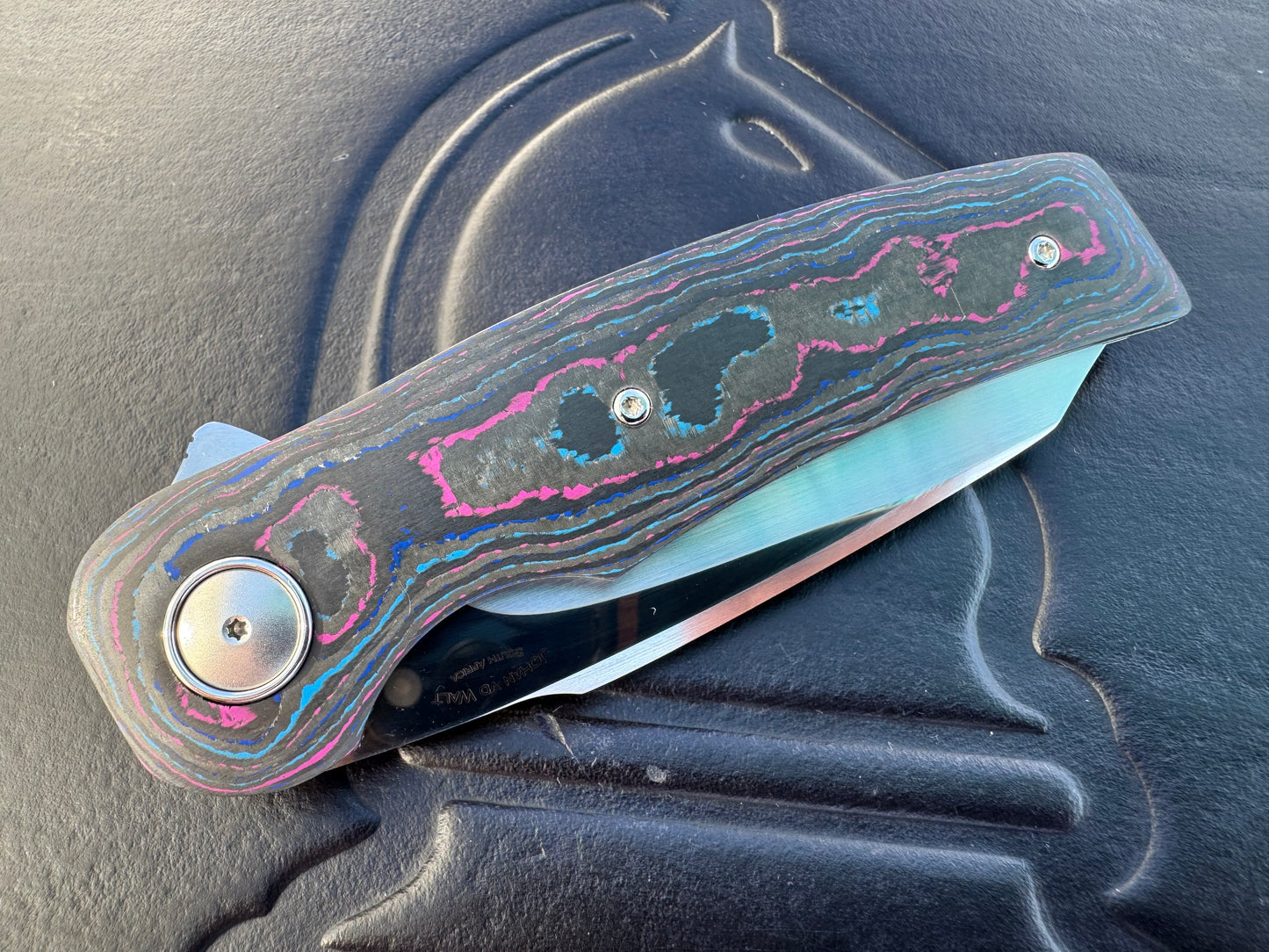 Johan Van Der Walt Model JB1 RWL 34 Blade with Damtanium CamoCarbon Handles