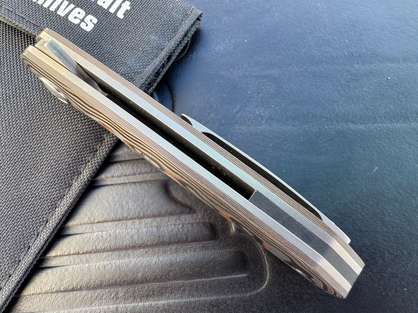 Johan Van Der Walt Custom Model JB3 Damascus with Mokume CamoCarbon Handles