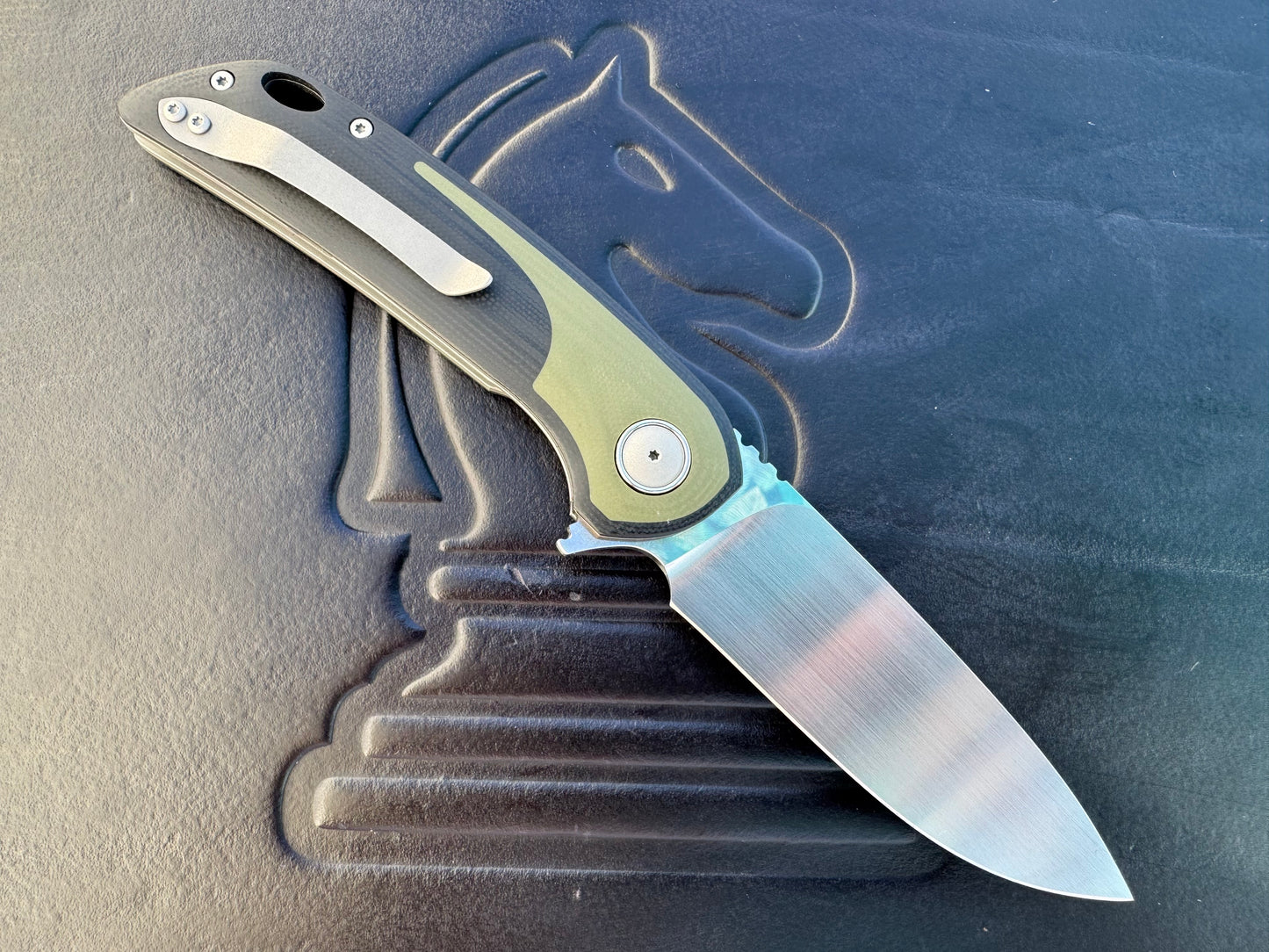 3LD Model W5 Standard RWL 34 Blade with Green G10 Inlay (Riaan Manser)