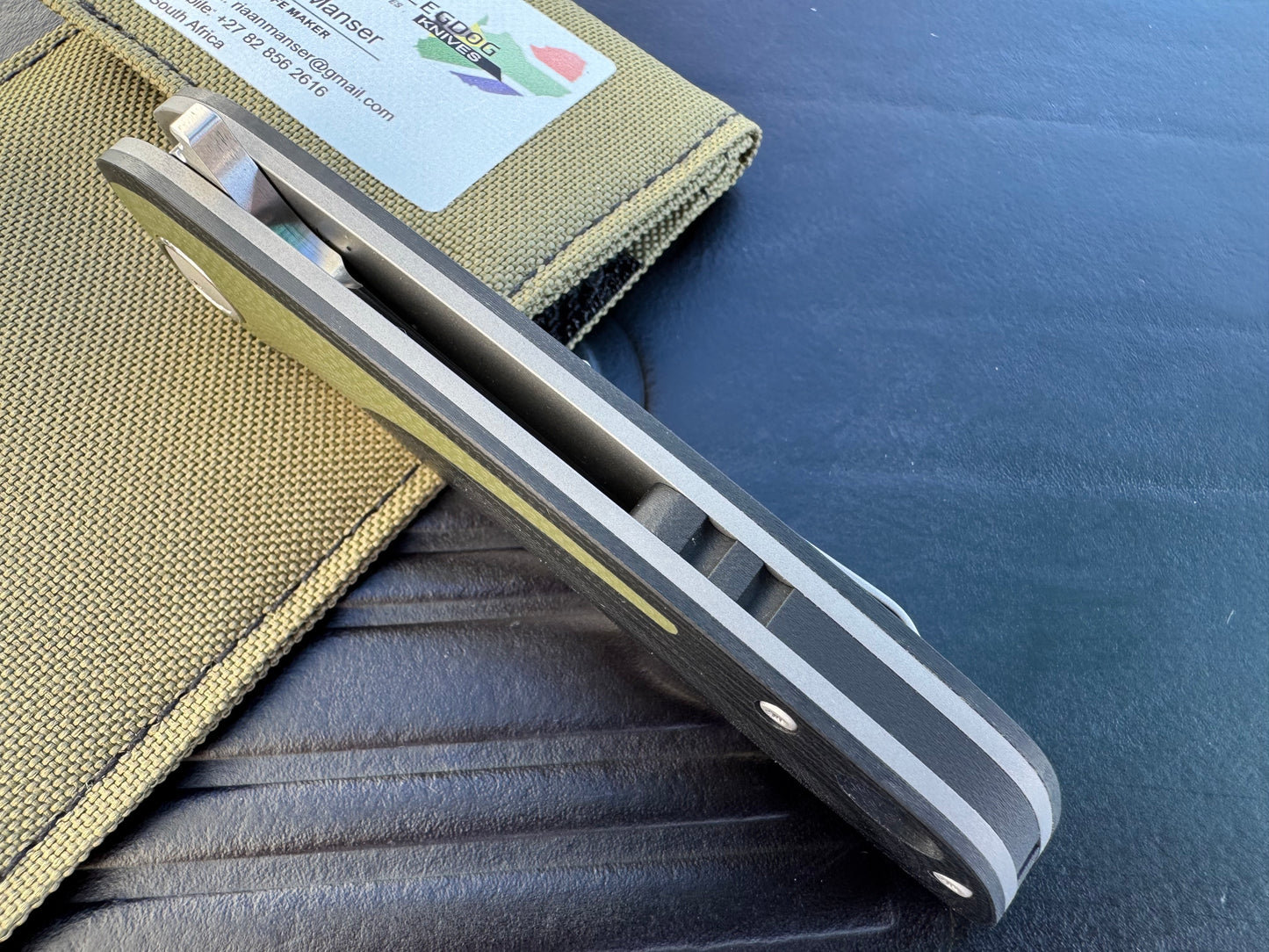 3LD Model W5 Standard RWL 34 Blade with Green G10 Inlay (Riaan Manser)