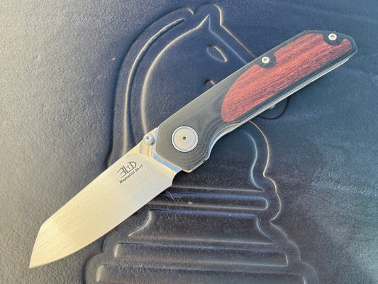 3LD Model L9 Midi Custom Folding Knife (Snake Bean Wood Inlay)