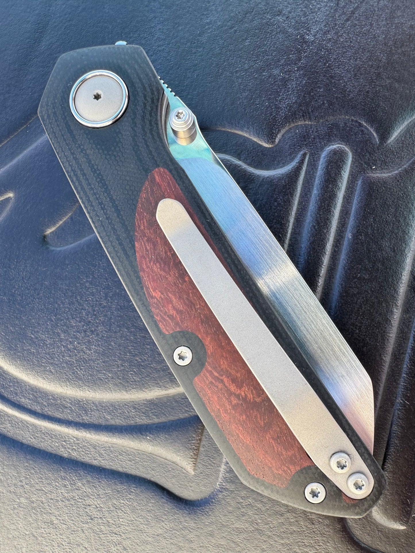 3LD Model L9 Midi Custom Folding Knife (Snake Bean Wood Inlay)