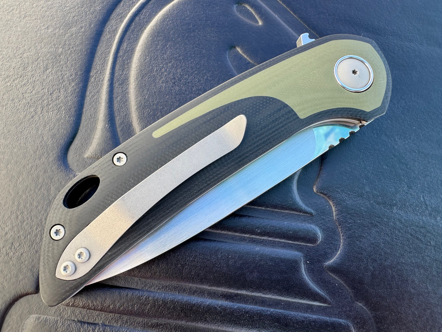 3LD Model W5 Standard RWL 34 Blade with Green G10 Inlay (Riaan Manser)