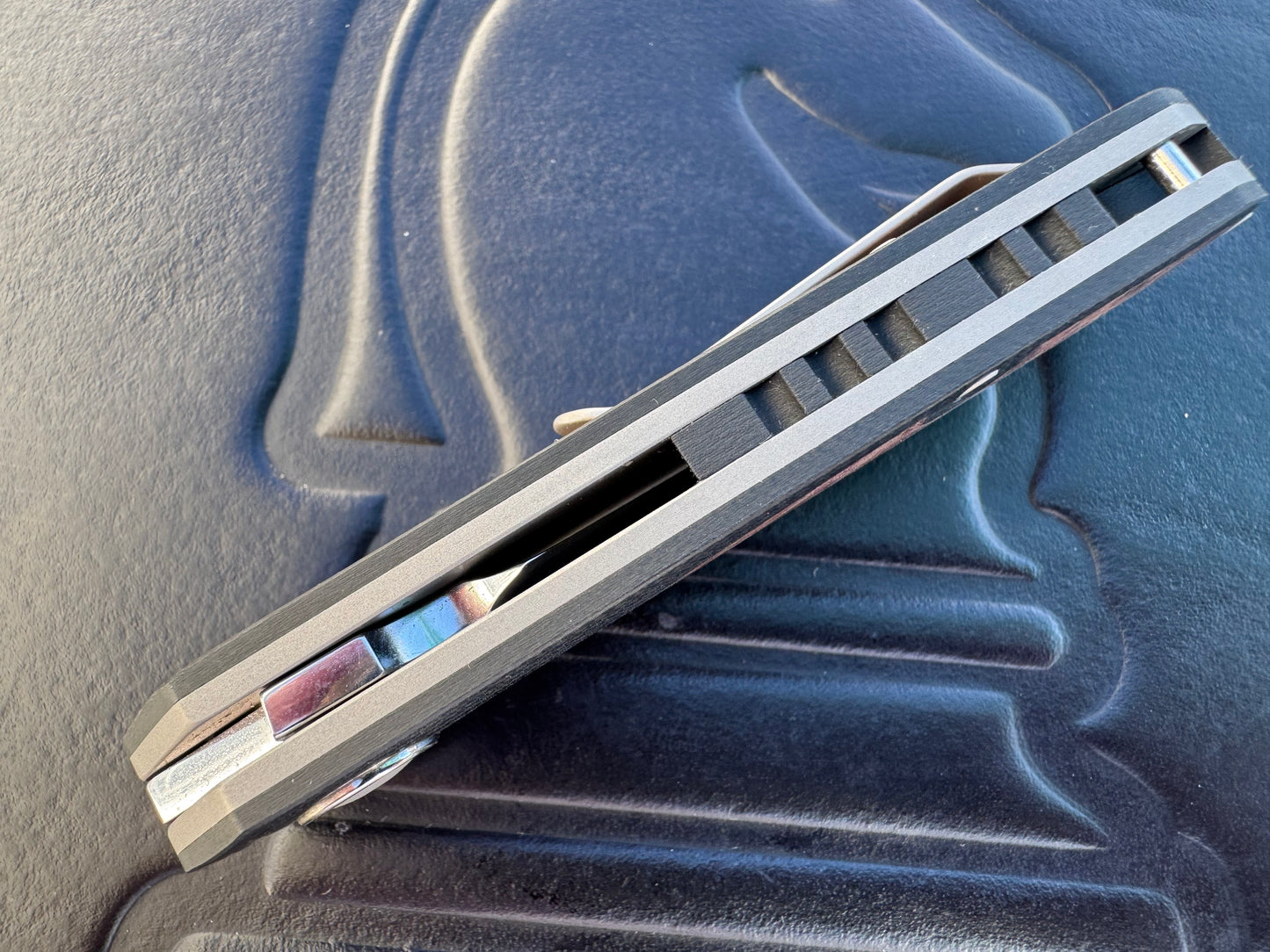 3LD Model L9 Midi Custom Folding Knife with Burl Inlay (Riaan Manser)