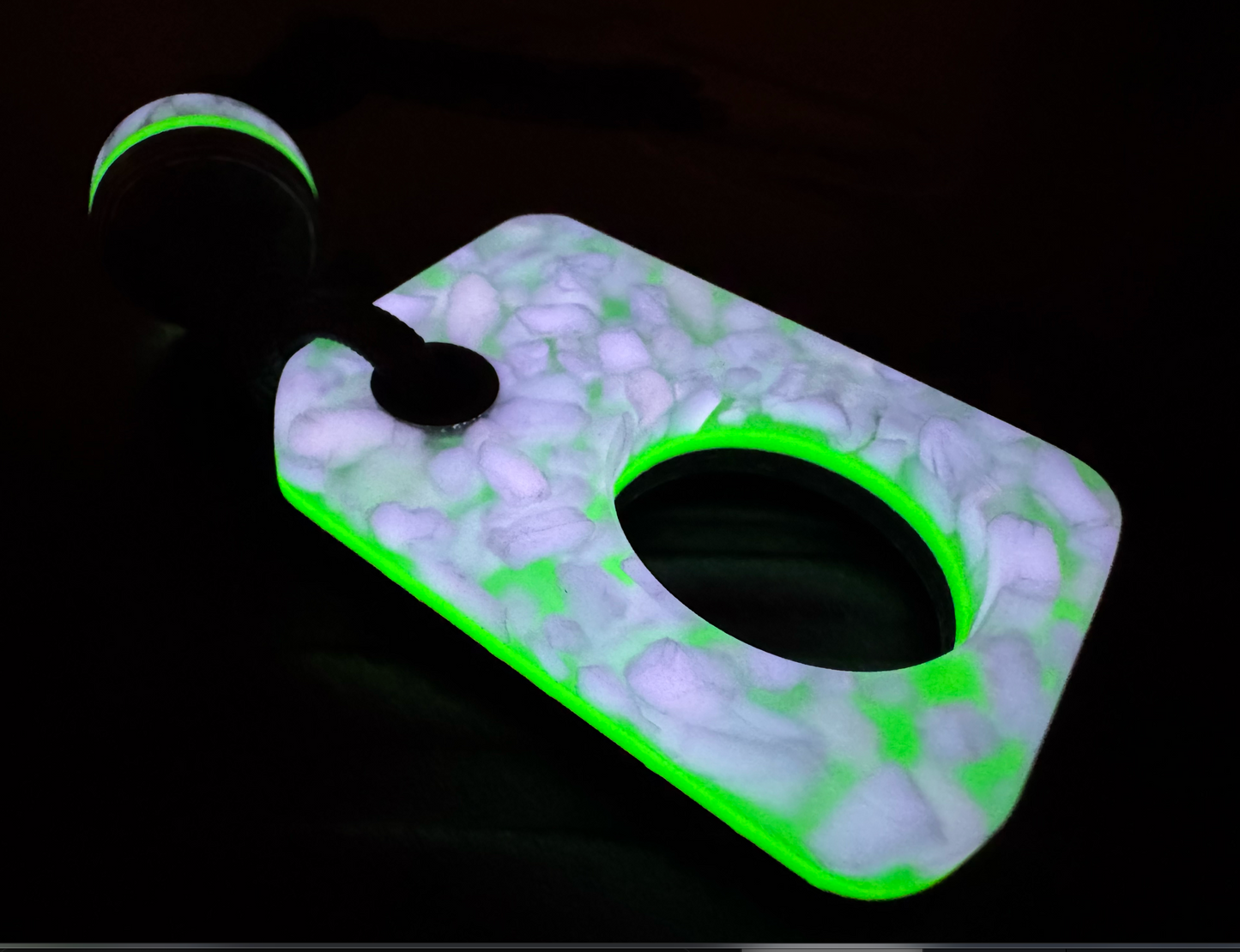 Man Cave EDC Scrooge McDuck Camo Carbon Pocket Art with White Glow Rocks and Matching Bead