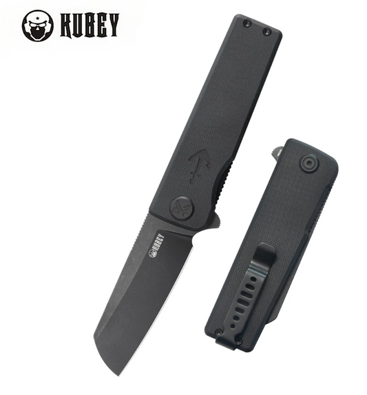 Kubey Sailor Black G10 Handle Blackwash 14C28N Blade