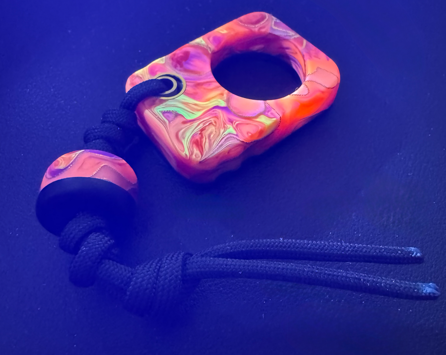 Man Cave EDC Pocket Charm J Hue Magma with Black G10 Backing