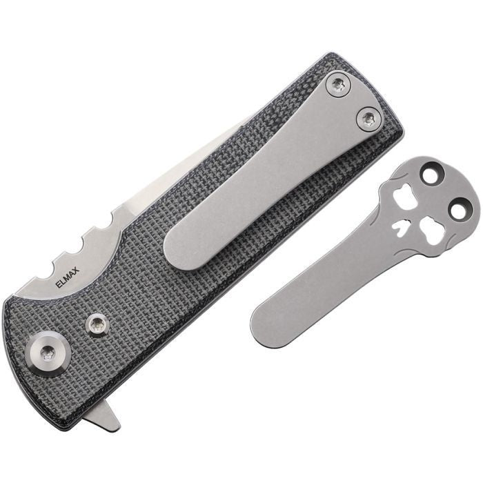 Chaves TAK Elmax Satin Blade Drop Point with Black Micarta Handle