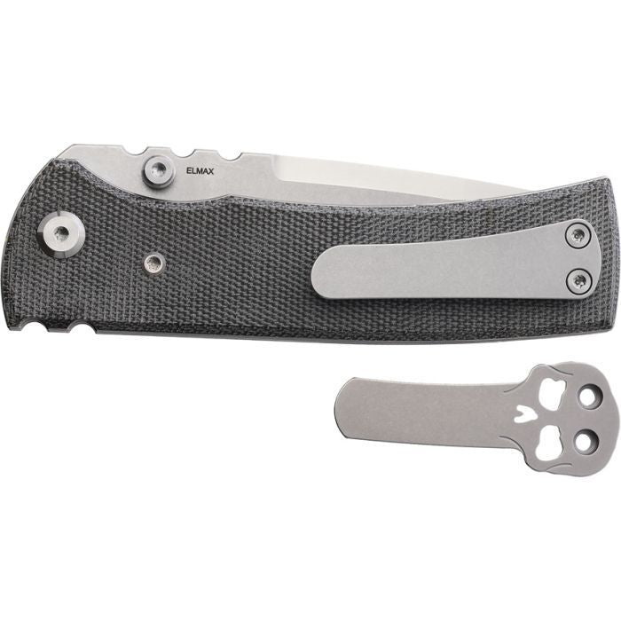 Chaves Redencion 229 Blue Box Elmax Satin Drop Point with Black Micarta Handle
